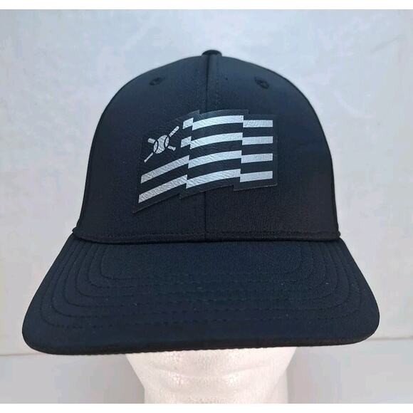 Baseball American Flag Embroidered Patch Hat Black Dri-Fit Snapback Cap - Picture 1 of 7